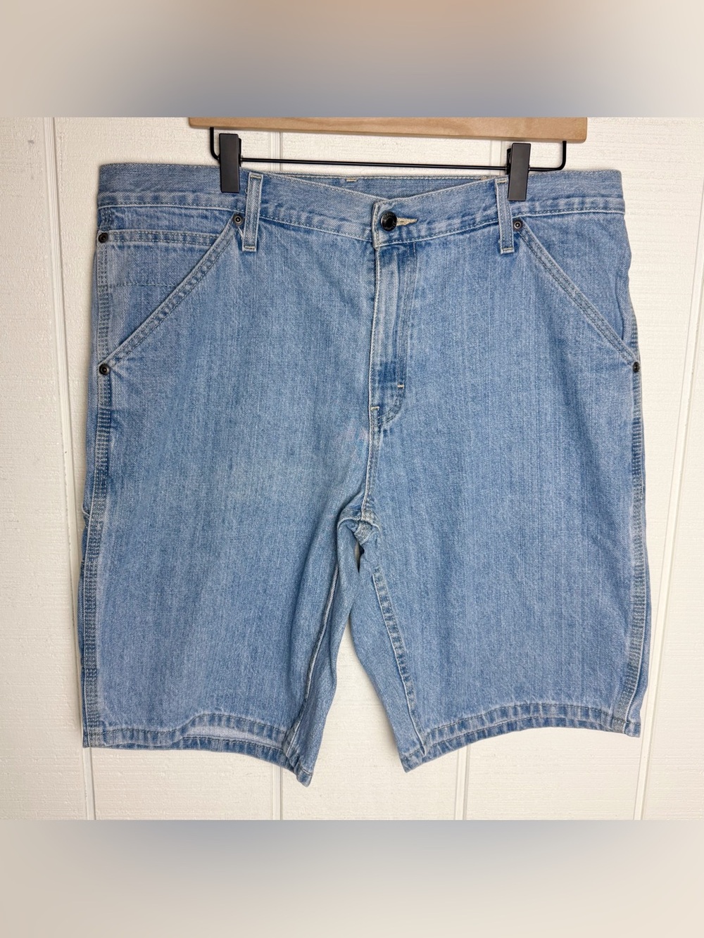 George Carpenter Denim Shorts Mens 34 Blue Utility Work Casual Jean Carpenter